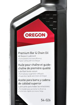 Oregon 54-026 Premium Bar and Chain Oil and Lubricant for Chainsaws, 1 Quart Bottle (32 fl.oz / 946 ml)