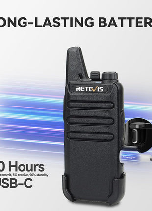 Retevis RT22 Walkie Talkies Rechargeable Hands Free 2 Way Radios Two-Way Radio(6 Pack) with 6 Way Multi Gang Charger