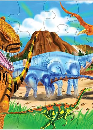 Melissa & Doug Land of Dinosaurs Floor Puzzle, 48 pc Jumbo Jigsaw Puzzle, Educational Screen Free Activity for Toddler, Preschoolers and Kids Ages 3+ (4 feet Long) - FSC Certified (Pack of 6)