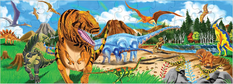 Melissa & Doug Land of Dinosaurs Floor Puzzle, 48 pc Jumbo Jigsaw Puzzle, Educational Screen Free Activity for Toddler, Preschoolers and Kids Ages 3+ (4 feet Long) - FSC Certified (Pack of 6)