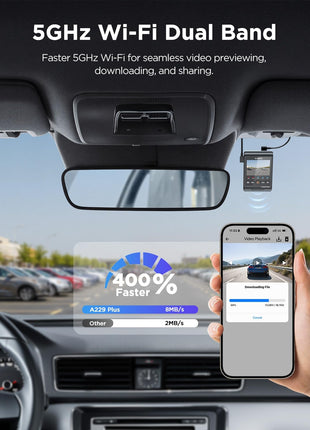 VIOFO A229 Plus Dash Cam Front and Rear, Dual STARVIS 2 Sensors, 2 Channel HDR, 1440P+1440P Voice Control Car Dash Camera, 5GHz Wi-Fi, Voice Control, Ultra-Precise GPS