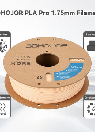 3DHoJor PLA Pro (PLA+) Filament 1.75mm, 3D Printer Filament, Cardboard Spool, +/- 0.03mm Accuracy, Beige, 1kg