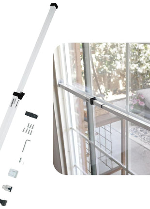 SECURITYMAN Sliding Door Security Bar-Child Proof Sliding Door Lock Bar with Anti Lift Lock - Fits Most Doors & Windows - Adjustable Patio Door Security Bar (18.75 inch- 51.1 inch) - White