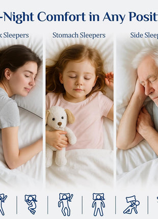 JOLLYVOGUE Standard Pillows Set of 2, Cooling and Supportive Pillows Full Size Set of 2 for Side and Back Sleepers, Down Alternative Hotel Collection Sleeping Pillow