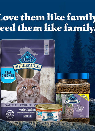 Blue Buffalo Wilderness Natural Adult Dry Cat Food, High-Protein and Grain-Free Diet, Supports Healthy Muscle Development and a Healthy Immune System, Chicken, 12-lb. Bag