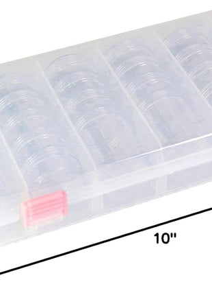 Everything Mary 28-Jar Bead Storage Organizer – Large Clear Case for Diamond Painting, Jewelry & Craft Beads – Durable Plastic Box with Screw-Top Jars for Diamond Art & Small Supplies