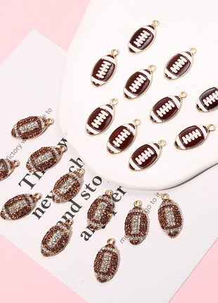 20PCS Sports Charms Enamel Basketball Baseball Pendant Charms for Jewelry Making Rhinestone Ball Game Softball Charms for Necklace Bracelet Earrings DIY Crafts
