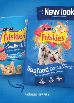Purina Friskies Dry Cat Food Seafood Sensations With Salmon, Tuna, and Shrimp Flavors - 22 lb. Bag