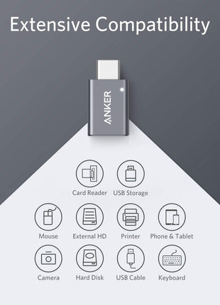 Anker USB C Adapter (2 Pack), USB C to USB Adapter High-Speed Data Transfer | for MacBook Pro 2020, iPad Pro 2020, Samsung Notebook 9, Dell XPS and More Type C Devices