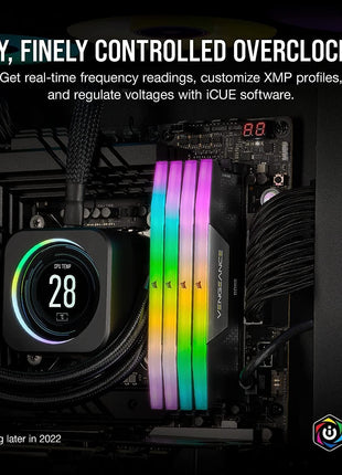 CORSAIR Vengeance RGB DDR5 RAM 32GB (2x16GB) Up to 6000MHz CL36-44-44-96 1.35V Intel XMP 3.0 Computer Memory – Black (CMH32GX5M2E6000C36)