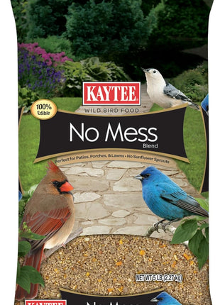 Kaytee Wild Bird (No Mess or Waste Free) Food Seed Blend For Blue Jays, Woodpeckers, Juncos, Cardinals, Grosbeaks, Sparrows, and Finches, 10 Pound, (Packaging May Vary)
