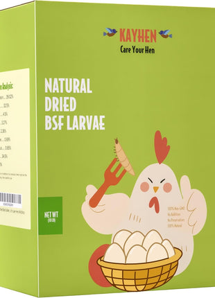 KAYHEN Dried Black Soldier Fly Larvae 10LB Non-GMO BSF Larvae for Chickens More Calcium Than Mealworms High-Protein Chickens Treats for Layer Hens Wild Birds Ducks
