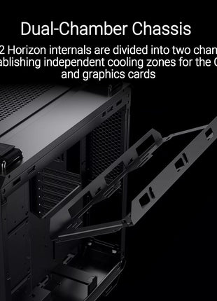 ASUS TUF Gaming GT502 Horizon White ATX Mid-Tower PC Case, Boundless Panoramic Design, Dual-Chamber, Tool-Free Side Panels, Front USB 10 Gbps Type-C, 2 Year Warranty