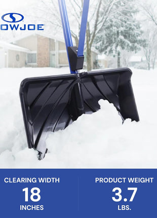 Snow Joe Snow Shovel with 18-Inch Blade and Assist Handle, 3.5 Lbs - Heavy-Duty Lightweight Shoveling Tool for Ice Removal, Shovelution SJ-SHLV01
