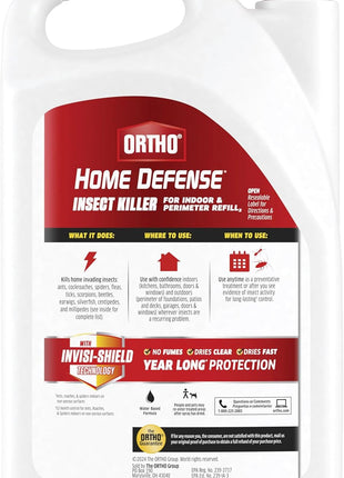 Ortho Home Defense Insect Killer for Indoor and Perimeter Refill2 - Ready-To-Use Bug Spray Refill, Kills Ants, Roaches, and Spiders, 1 gal.