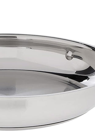 Cuisinart 10-Inch Open Skillet, Stainless Steel Skillet Large Kitchen Pan, Dishwasher Safe, Compatible with Induction, Electric, Gas Cooktops, Oven Safe Saucepan, Cool Grip Handles