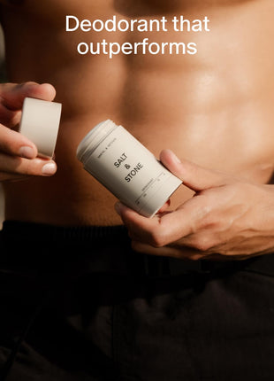 Salt & Stone Aluminum Free Deodorant | Extra Strength 48 Hour Protection for Women & Men | Made with Seaweed Extracts, Niacinamide & Prebiotics | Santal & Vetiver
