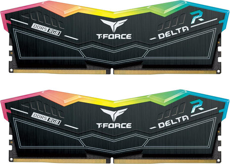 TEAMGROUP T-Force Delta RGB DDR5 Ram 32GB (2x16GB) 6200MHz PC5-49600 CL38 Desktop Memory Module Ram for 600 700 Series Chipset XMP 3.0 Ready Black - FF3D532G6200HC38ADC01