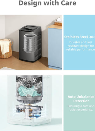 COMFEE' Portable Washing Machine 0.9 cu.ft Compact Washer with LED Display