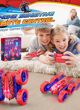 Excitobo Remote Control Car,RC Cars Boys Toys for 3 4 5 6 7 8 9 10 11 12 Year Old Boy Double Sided 360°Flip 4WD Rechargeable Drift RC Race Car Birthday Gifts Easter Basket Stuffers for Kids Age 3-12