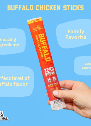 New Primal Buffalo Chicken Sticks, Keto, Gluten Free Healthy Snacks, Sugar Free Low Carb High Protein, Jerky Meat Stick, 9g Protein, 20 Ct