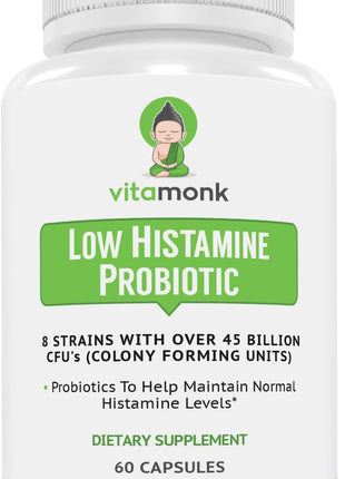VitaMonk Quercetin, HistaResist & Low Histamine Probiotics - Immune, Digestive & Antioxidant Support - Quercetin 500mg, DAO Enzyme, 45 Billion CFU