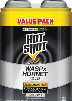 Hot Shot Wasp And Hornet Killer Aerosol, Up to 27-Foot Jet Spray, 14 Ounces, 2 Pack