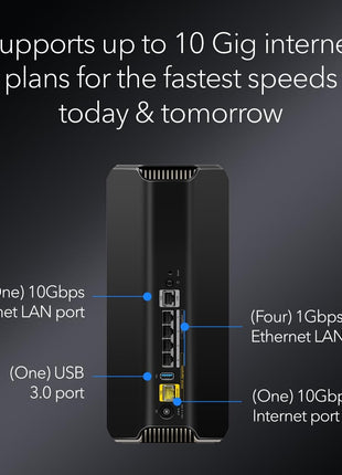 NETGEAR Nighthawk Tri-Band WiFi 7 Router (RS700S) - Router Only- BE19000 Wireless Speed (up to 19 Gbps) – 10 Gig Internet Port - Covers up to 3,500 sq. ft. – 1-Year Armor & Free Expert Help