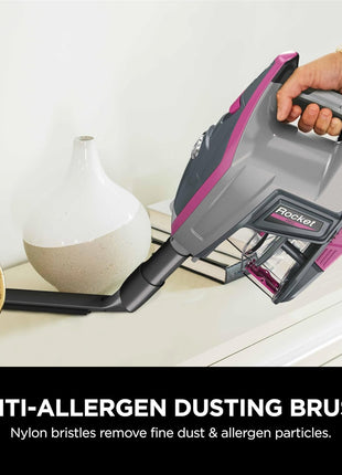 Shark HV371 Rocket Pro DLx Corded Stick, Removable Hand Vacuum, Advanced Swivel Steering, xL Cup, Crevice Tool, Upholstery Tool & Anti Allergen Dust Brush, Fuchsia, Capacity