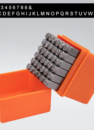 Metal Letter Punch Set 1/4 (6mm),36PC Steel Number and Letter Stamp Set,Stamping Tool Set kit for Imprinting Metal, Plastic, Wood, Leather.