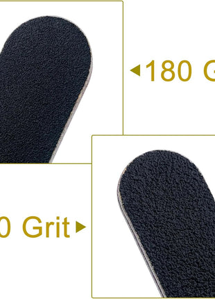 HeeYaa Nail File 10 PCS Professional Double Sided 100/180 Grit Nail Files Emery Board Black Manicure Pedicure Tool and Nail Buffering Files