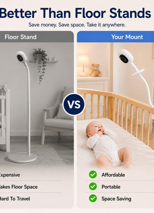 Baby Monitor Mount Compatible with Nanit Pro Smart Baby Monitor & Flex Stand ,Also for Cameras with 1/4 Screw Mount Flexible Long Gooseneck ArmBaby Camera Holder Stand Without Tools