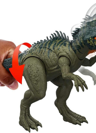 Mattel Jurassic World Rebirth Gigantic Thrashers Tyrannotitian Dinosaur Figure Toy, 2 Tail Activated Rampage Attacks, Digital Play