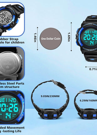 A ALPS Digital Watch with Rubber Band for Kids - Waterproof, Shockproof, Daily Use