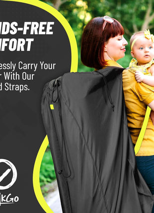 V VOLKGO Super Extra Large Stroller Bag for Airplane with Padded Backpack Shoulder Straps, Double Stroller Cover for Air Travel, Jogger & Carrier - Fits All, Gate Check Bag, Waterproof Travel Cover.
