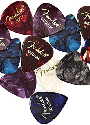 Fender Premium Picks Sampler - 12 Pack Includes Thin, Medium & Heavy Gauges (Austin Bazaar Exclusive)
