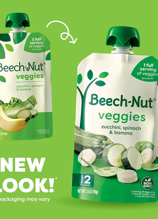 Beech-Nut Baby Food Pouches Variety Pack, Veggie Purees, 3.5 oz (18 Pack)
