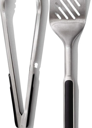 OXO Good Grips Grilling Tools, Tongs and Turner Set, Black