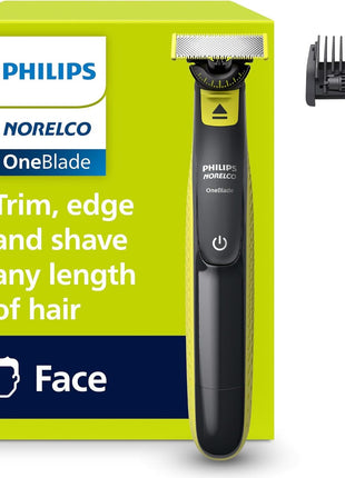 Philips Norelco OneBlade 360 Hybrid Face Trimmer and Shaver, 5 Length Comb | 360 Blade Technology, 5-length Comb, 100% Showerproof, Stainless Steel Blade Lasts up to 4 months, 45-Min Runtime, QP2724/90