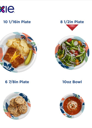 Dixie Medium Paper Plates, 8.5 Inch, 90 Count, 2X Stronger*, Microwave-Safe, Soak-Proof, Cut Resistant, Disposable Plates For Everyday Breakfast, Lunch, & Dinner Meals