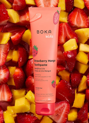 Boka Kids Toothpaste - Fluoride Free Nano Hydroxyapatite Toothpaste | Kids Oral Care - Strawberry Mango - 4 Oz, 1PK