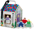 Melissa & Doug Take-Along Wooden Doorbell Dollhouse - Doorbell Sounds, Keys, 4 Poseable Wooden Dolls Portable Doll House, Doorbell House for Kids Ages 3+