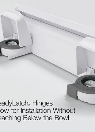 KOHLER 4636-RL-0 Cachet ReadyLatch Elongated Toilet Seat Slow Close, Soft Close Toilet Seat Quiet Lid, Contoured Grip-Tight Bumpers Installation Hardware, Apartment Essentials, White
