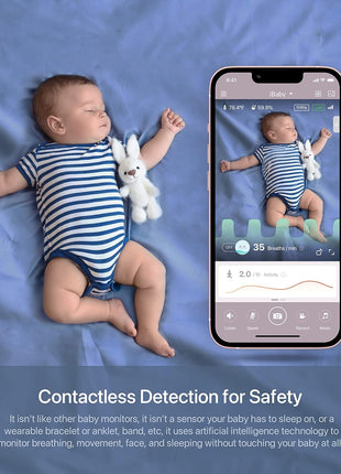 iBaby i6 Smart Baby Monitor with Breathing and Sound Machine, 2K Baby Video Camera Monitor, Upgrade Motion and Temperature alerts, No Subscription