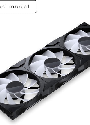 Phanteks M25-140 Gen2 Reversed Blade Triple Pack, 3X 140mm ARGB High Performance Cooling Fans, Daisy-Chain Unified Fan Frame, Infinity Mirror hub, Single Cable Connection, Black