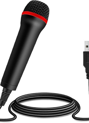 4M 13FT Wired USB Microphone for Rock Band, Guitar Hero, Let's Sing - Compatible with Sony PS2, PS3, PS4, PS5, Nintendo Switch, Wii, Wii U, Microsoft Xbox 360, Xbox One and PC