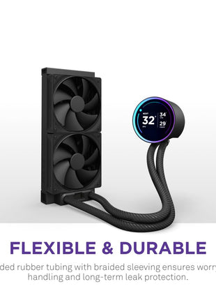 NZXT Kraken Elite 240 2024 - AIO CPU Liquid Cooler - 240mm Radiator - 2 x F120P Fans - Customizable 2.72 inch IPS LCD - NZXT Turbine Pump - AMD® AM5, AM4 - Intel® LGA 1851/1700, 1200/115X - Black
