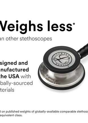 3M Littmann Classic III Monitoring Stethoscope, 5620, More Than 2X as Loud, Weighs Less, Stainless Steel Chestpiece, 27" Black Tube | Stainless Steel Chestpiece. More Than 2X as Loud*, Weighs Less**