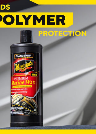 Meguiar's Flagship Premium Marine Wax, M6332, Easy-to-Use Boat Polish and Wax that Removes Swirls, Scratches, and Oxidation While Adding Long-Lasting Protection, Gifts for Car Lovers, 32 Oz