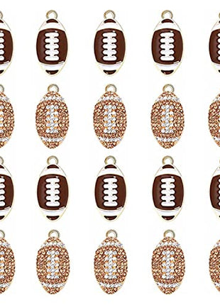 20PCS Sports Charms Enamel Basketball Baseball Pendant Charms for Jewelry Making Rhinestone Ball Game Softball Charms for Necklace Bracelet Earrings DIY Crafts
